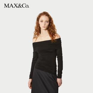 MAX&Co.2025春夏露肩薄纱T恤一字肩6941035102 甄选惠享