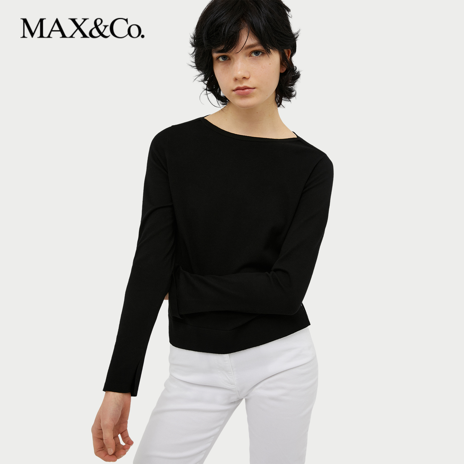 MAX&Co.女装修身版型船领套头衫8369974402maxco
