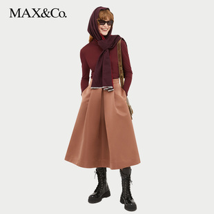 MAX&Co.春夏纯色百褶半身裙6101054102maxco