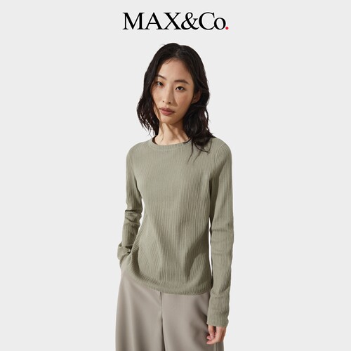 【季末甄选】MAX&Co.26女装镂空针织罗纹T恤6941026102