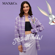 MAX&Co.2024春夏新款Looney Tunes 系列格纹法兰绒衬衫maxco