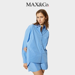 6111025402 MAX&Co.2025春夏翻领宽松塔夫绸衬衫 甄选惠享