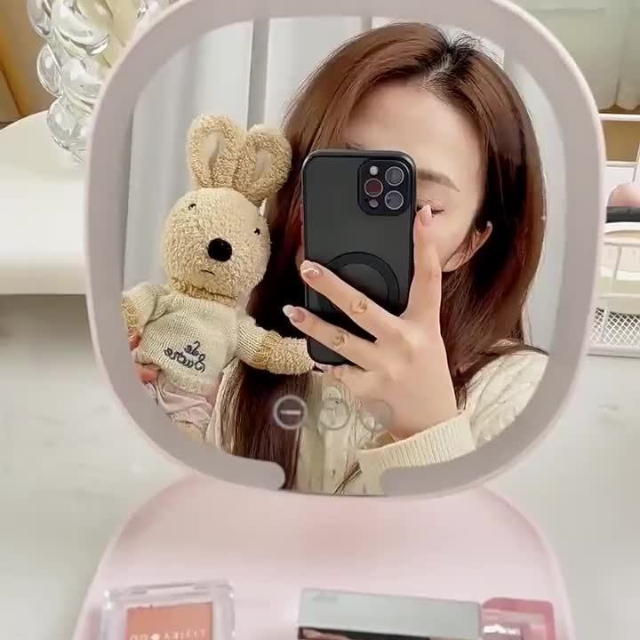 led网红化妆镜折叠补光镜