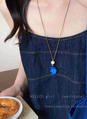 飞鸟诗集~新款蓝色小鸟项链
