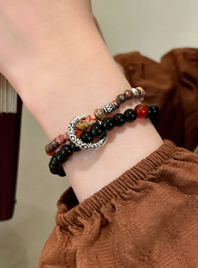 复古平安扣手串女小众设计感新中式高级感双层手链女古风手饰