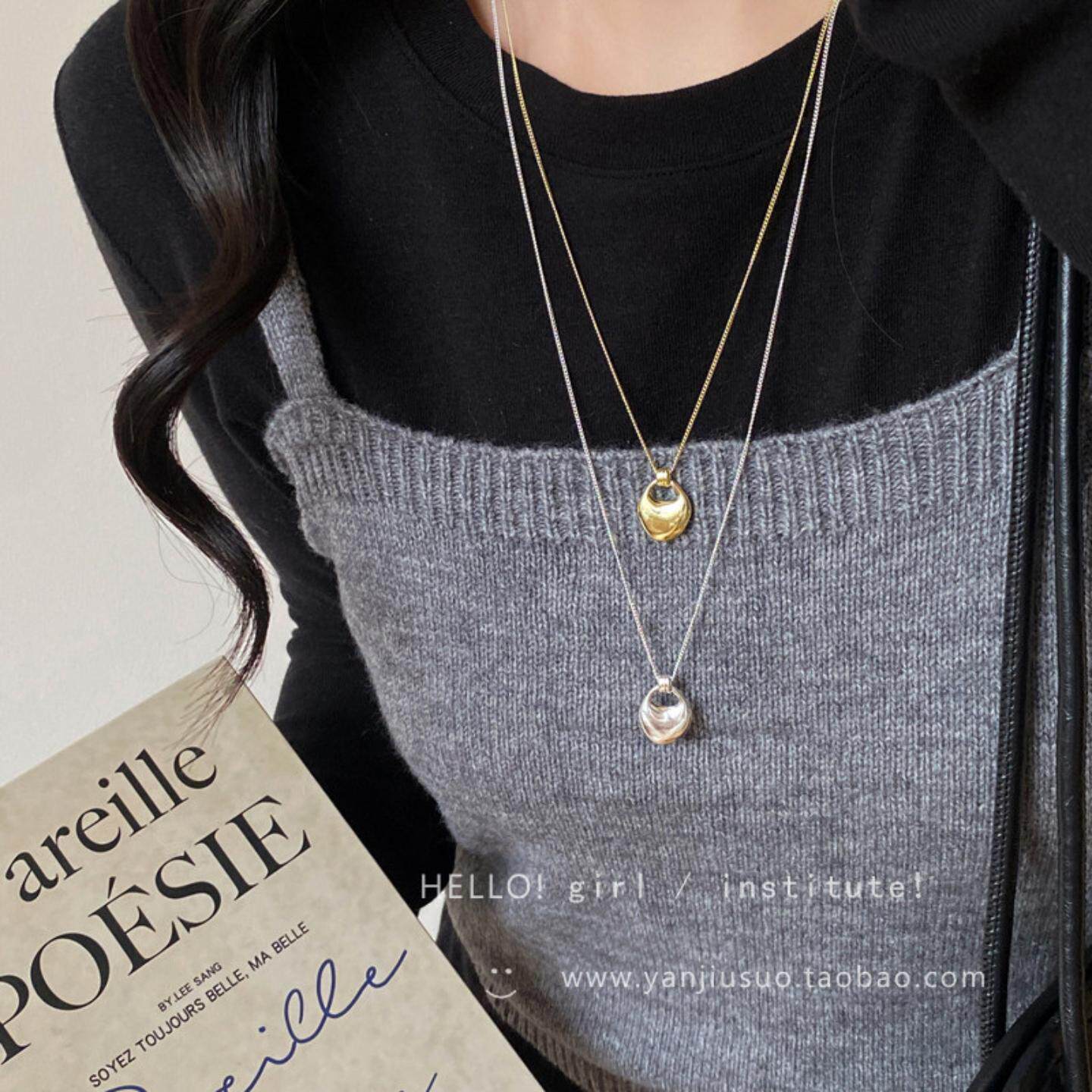 马鞍包长款项链秋冬配饰吊坠韩系ins简约百搭感配饰新款毛衣链女