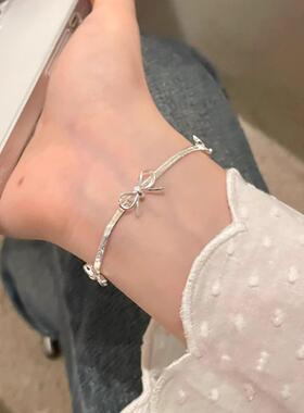 ins风简约蝴蝶结蛇骨手链女轻奢