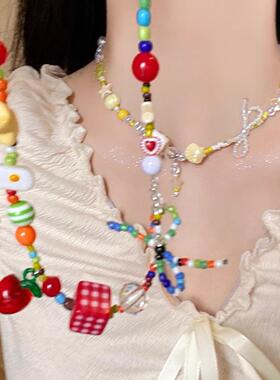 黄色蝴蝶结星星锁骨链女可爱童趣