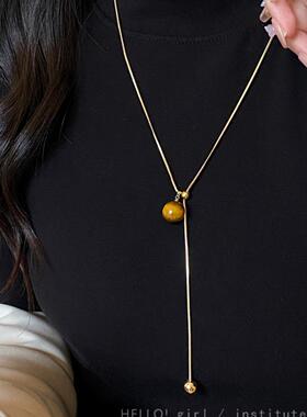 韩系美拉德虎猫眼石锁骨链2024