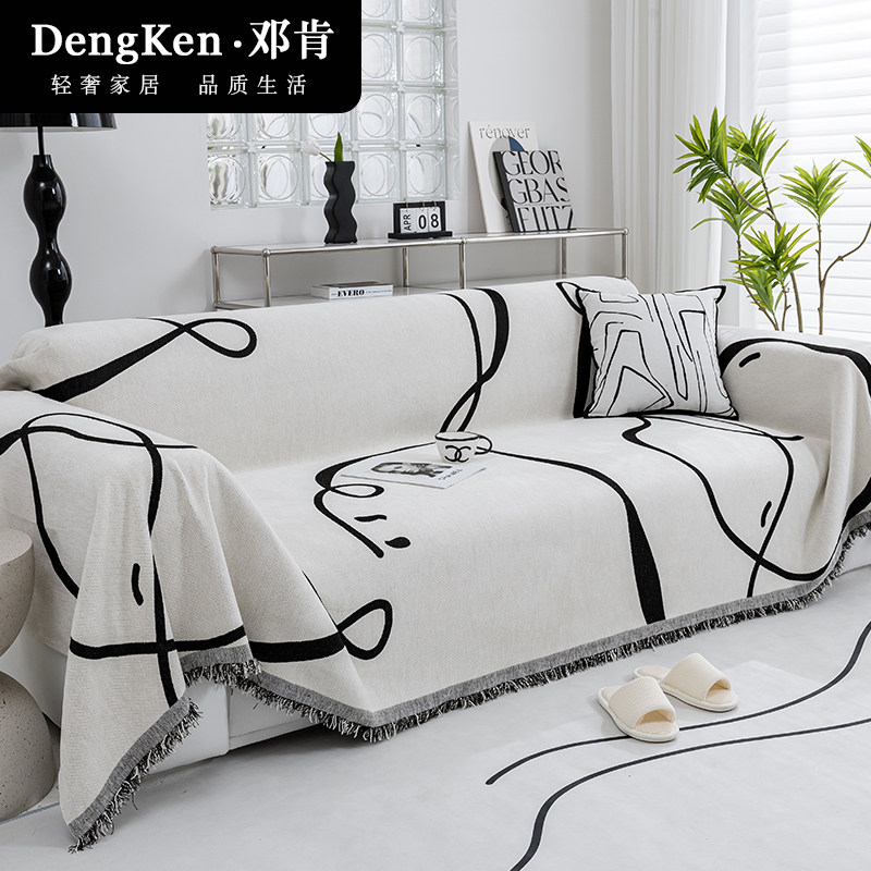 雪尼尔沙发巾全盖布四季通用款直排一片式防滑套罩2025新款盖毯子