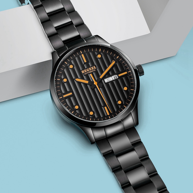 宾爵男士手表休闲高级全自动机械表防水时尚高档腕表双日历款手表