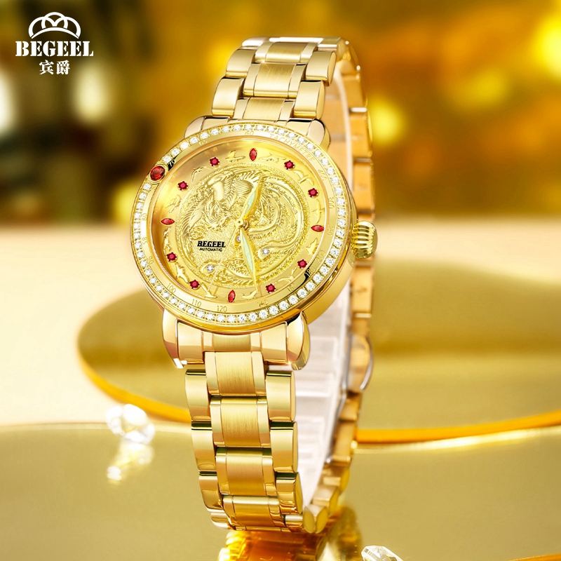 宾爵真红宝石金表女款百鸟朝凤