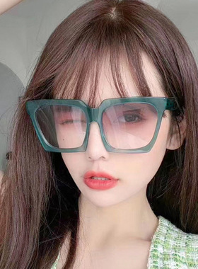 日系cherrykoko新款大框果冻色太阳镜女时尚素颜墨镜ins眼镜