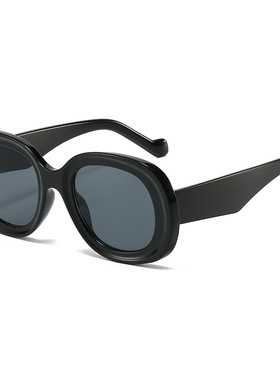 日系cherrykoko新款椭圆太阳镜 欧美个性大框鹅蛋时尚简约墨镜