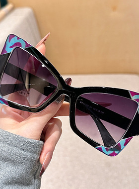 日系CherryKoko欧美新款蝴蝶框全框架太阳镜个性无性别风搭配