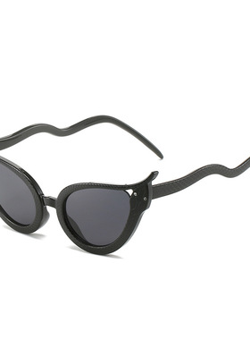 日系cherrykoko猫眼灵蛇太阳镜 欧美个性蛇点钻ins嘻哈街拍墨镜