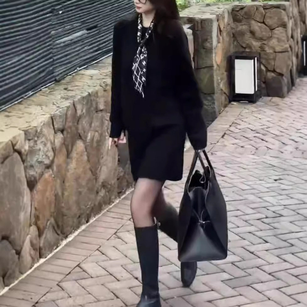 日系cherrykoko新款时尚圆领套头宽松上衣半身裙洋气显瘦女