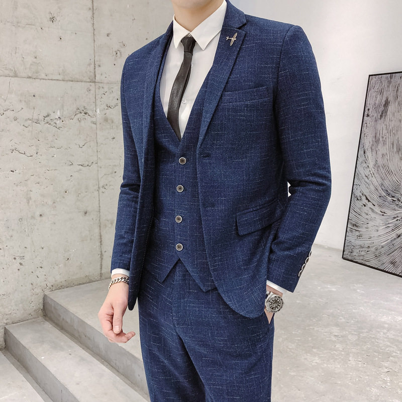 春秋男士西服套装修身潮流青年商务正装礼服帅气休闲西装外套
