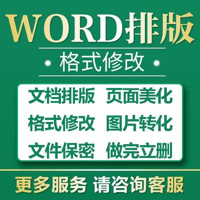 word排版文档格式修改pdf转换图片美化目录调整文字录入打字服务/