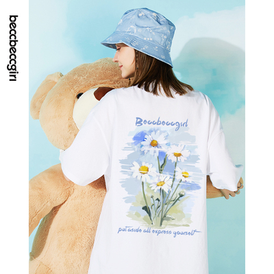 BECCBECCGIRL 大码休闲宽松短袖女2025夏季胖mmT恤潮牌时尚上衣女
