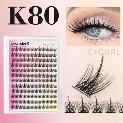 K80跨境外贸款分段式假睫毛浓密欧美亚马逊爆款长款眼睫毛