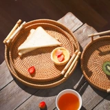 Разное вьетнамское лоток с фруктовым диском с двумя виноградниками для корзины для завтрака для завтрака бамбуковая корзина для хлеба корзина с закусками с закусками