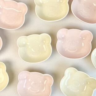 陶瓷蘸料碟ins风高颜值调料碟可爱少女心熊造型小碟子迷你超小