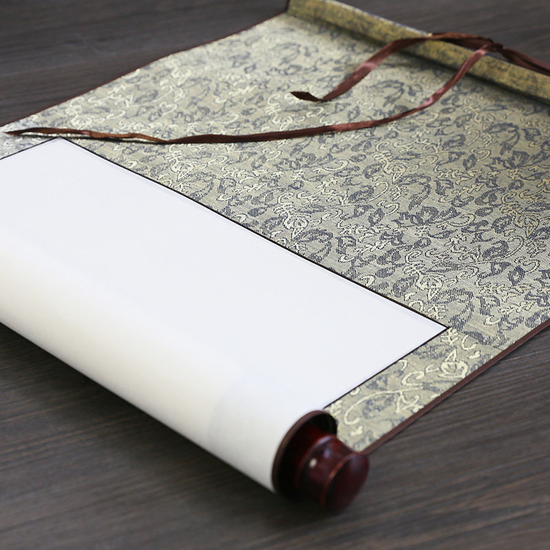 创作专用三尺四尺生宣立轴软笔精横轴仿古字画定制装裱书法作品画轴