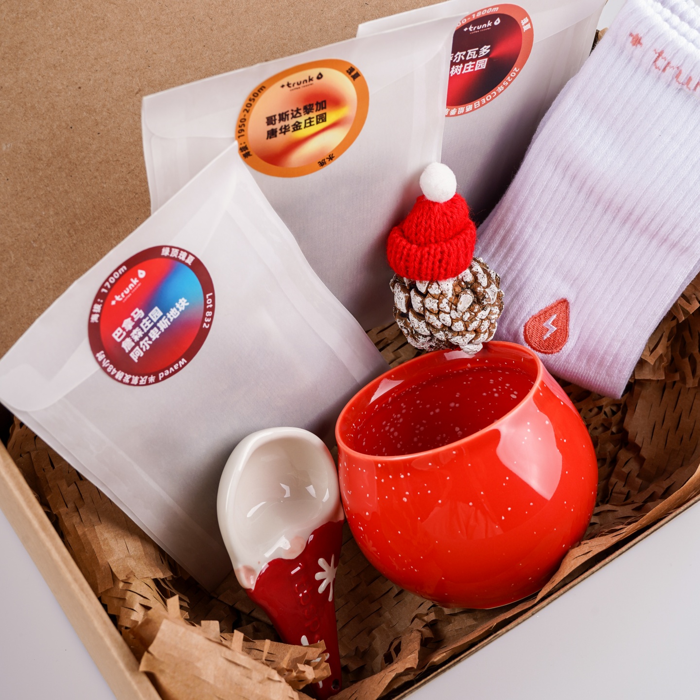 浮器融香杯圣诞馥遇咖啡豆礼盒