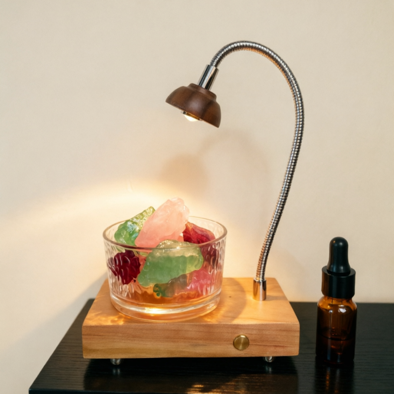精油香氛扩香器家居装饰品桌面创意礼品方糖奶油原木风小夜灯摆件
