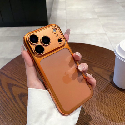 透明磨砂自带镜头膜手机壳