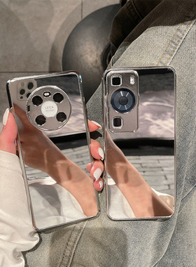 镜面iphone17promax补妆华为mate70pro手机壳苹果15/14/13带镜子支架全包防摔小米17pro适用pura80奢华女防摔