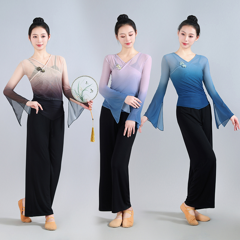翠缕烟古典舞蹈练功女服渐变