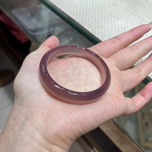 冰种巴西帝王紫玉髓正圈手镯多肉