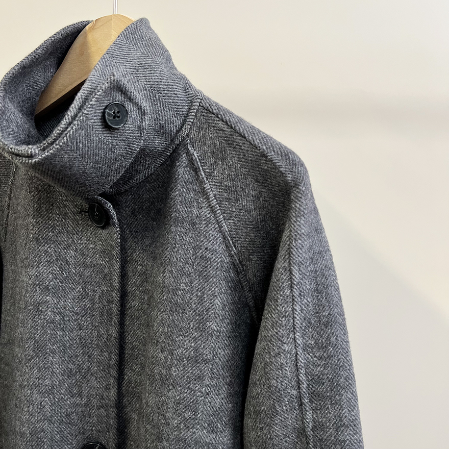 日单 BEAUTY&YO*TH 日本客供人字纹毛呢质感羊毛混纺长款大衣外套