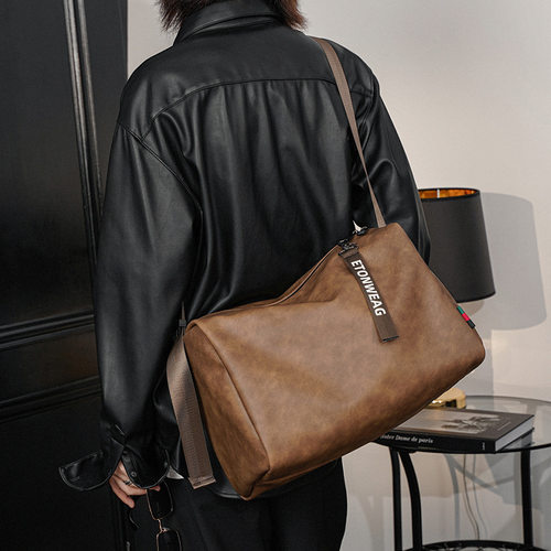 ETONWEAG干湿分离大容量软皮单肩包健身包休闲背包出差斜跨包男士