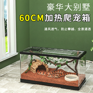 爬宠饲养箱带盖透明一体式生态缸守宫蜥蜴角蛙蜘蛛恒温造景雨林缸