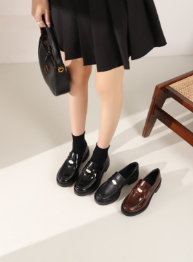 小牛皮春秋百搭经典款乐福鞋