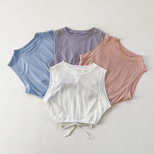 瑜伽罩衫女夏2026新款速干无袖背心运动上衣普拉提训练健身服外穿
