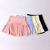 夏季 瑜伽跑步显瘦羽毛球半身裙网球裙裤 女健身裙裤 防走光运动短裤