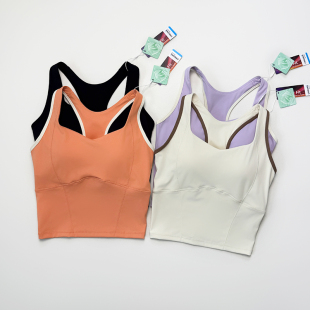 运动内衣女高强度防震跑步健身普拉提瑜伽背心一体式 文胸骑行服夏