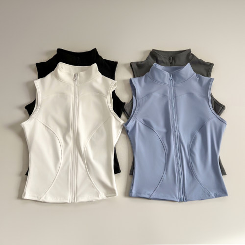 春夏季运动马甲跑步健身衣女无袖弹力紧身背心吸汗速干瑜伽服上衣