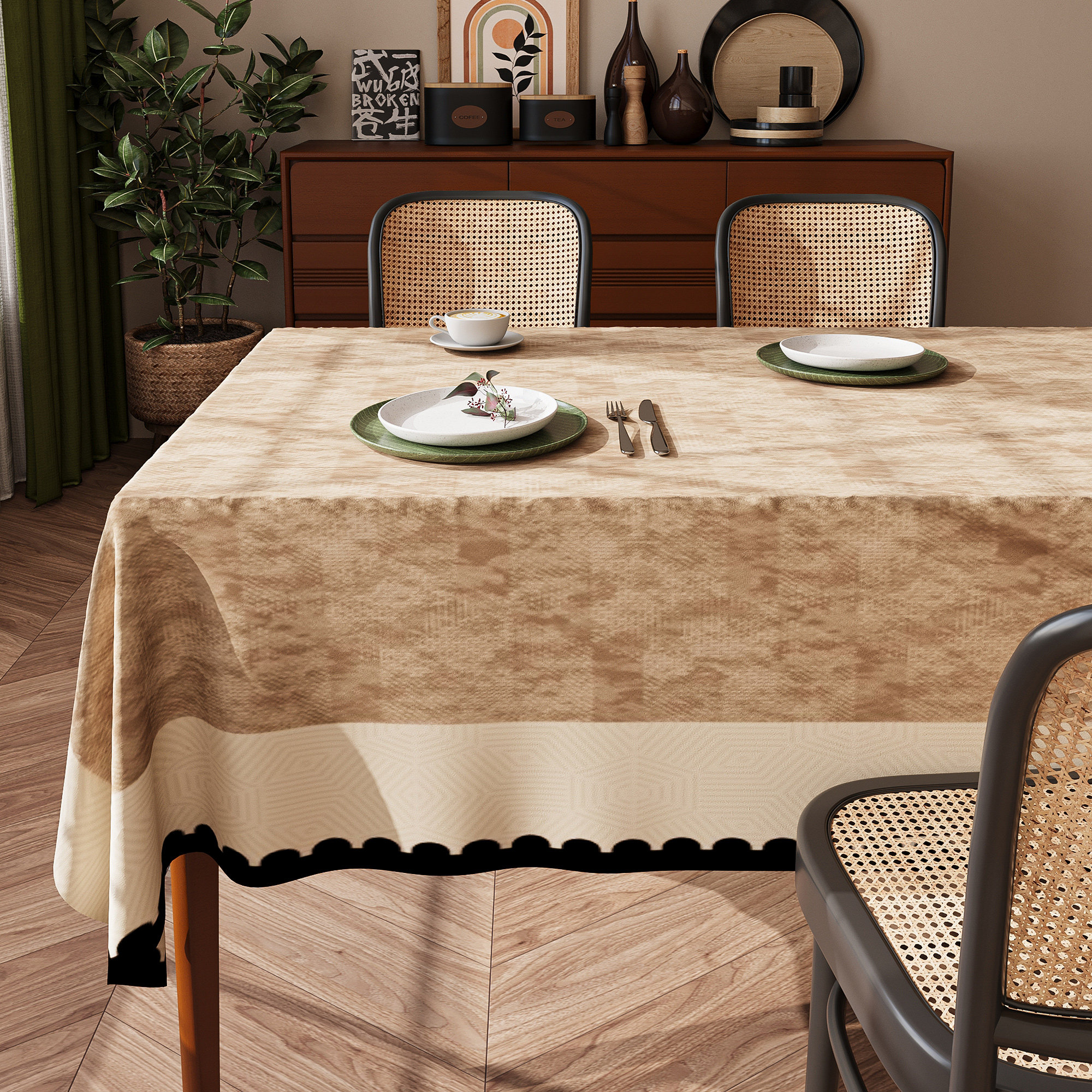 小羊皮桌布2026新款防水防油餐桌布家用餐厅长方形盖布轻奢简约