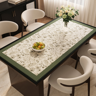 2026新款中古风餐桌垫防水防油免洗复古桌布客厅茶几桌面保护垫子