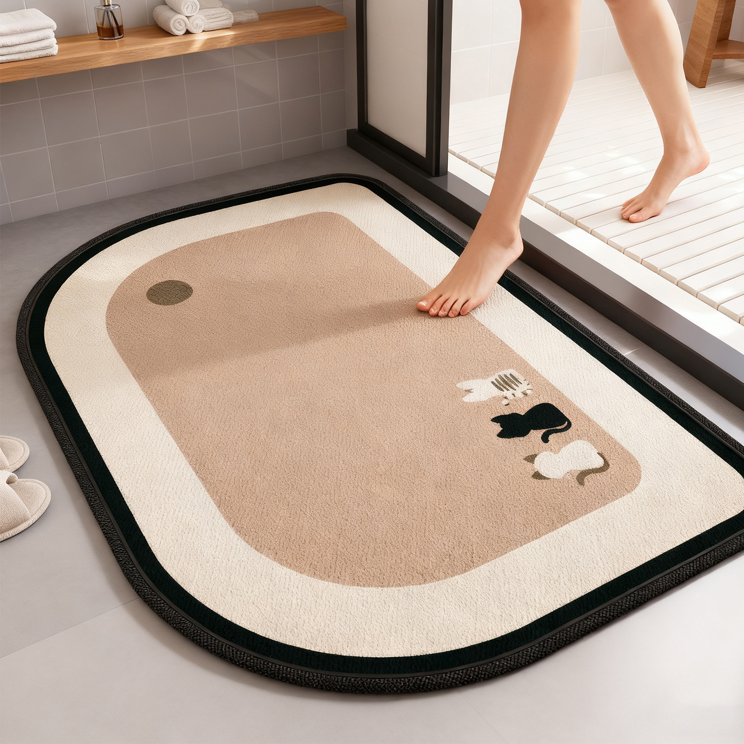 简约风现代浴室地垫加厚防翘边