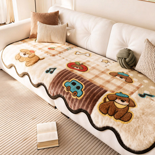 防水耐污重工毛绒沙发垫加厚