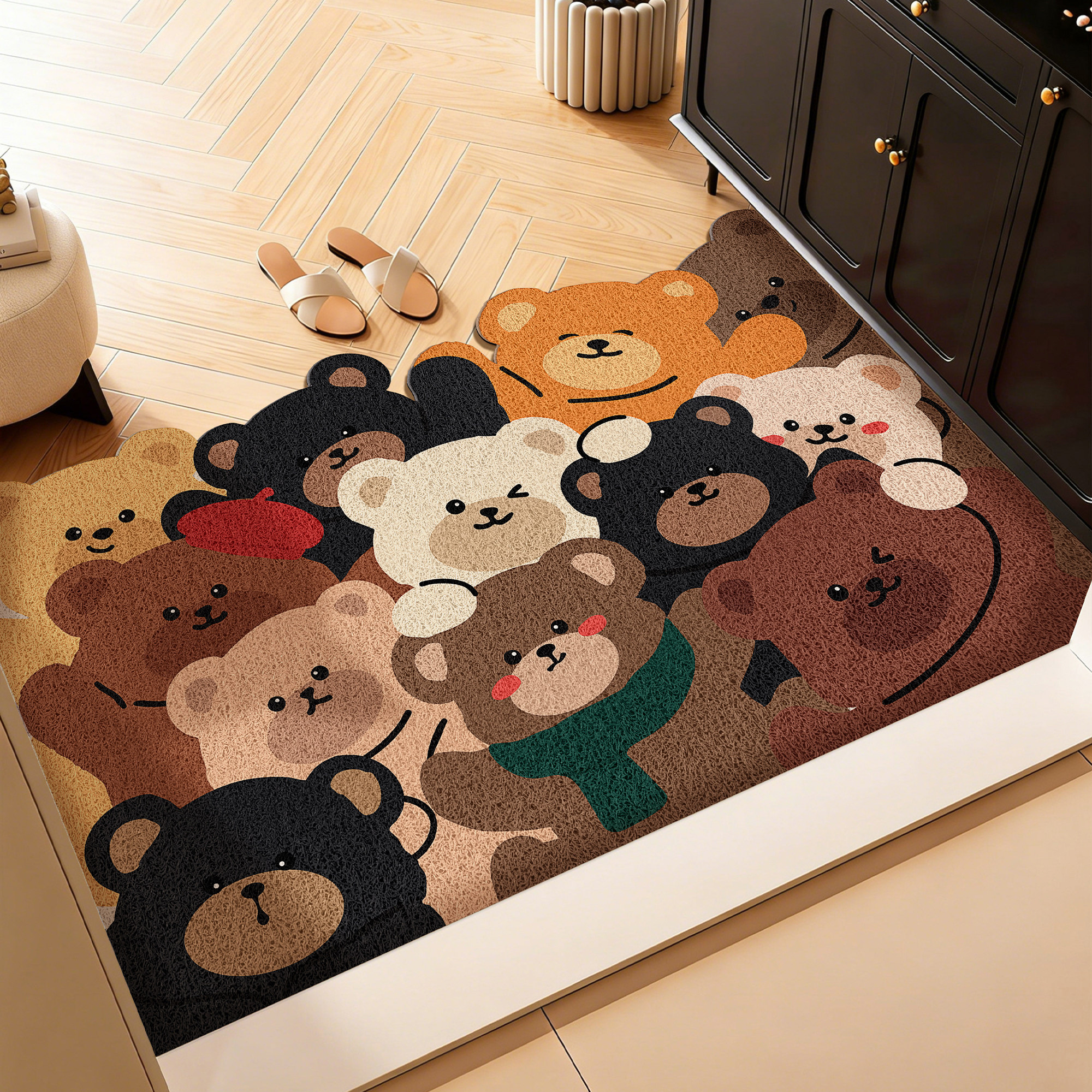 卡通丝圈入户门地垫家用高级感可爱防滑垫子玄关进门耐脏裁剪脚垫