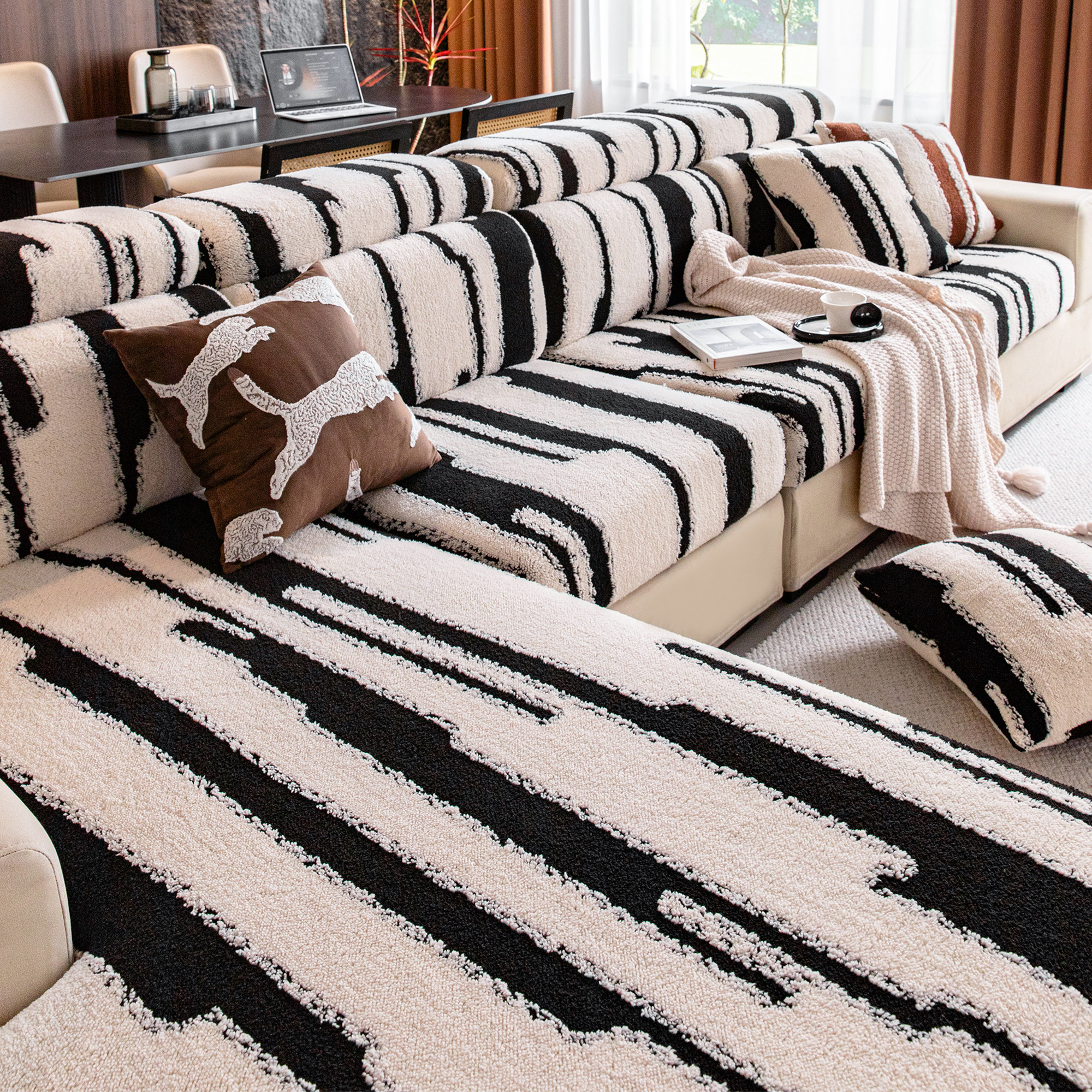 霏彩沙发套罩全包2026新款通用型保护防滑防猫抓棉绒沙发笠秋冬天