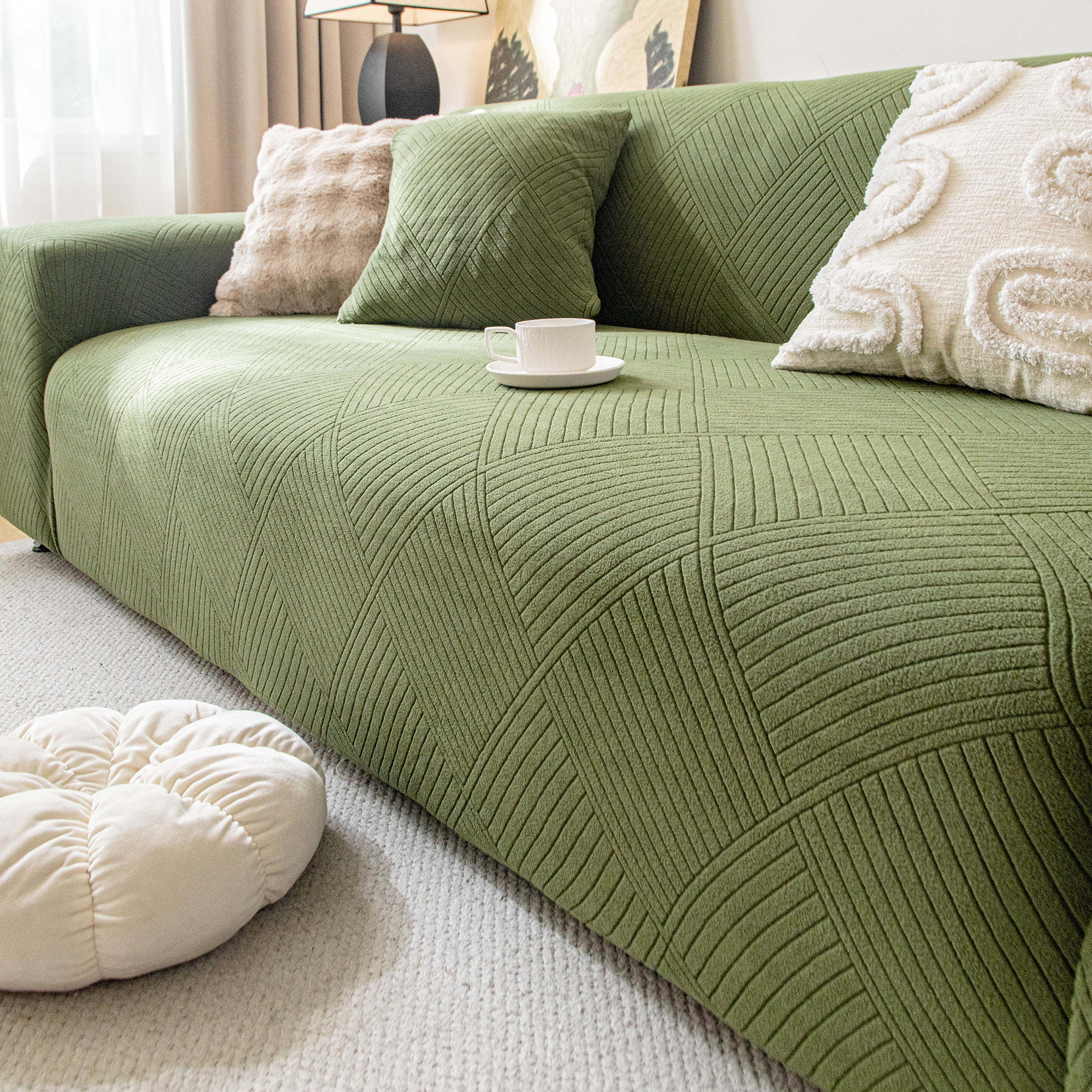 霏彩沙发套罩2026新款现代简约风四季通用加厚沙发罩垫全包防猫抓