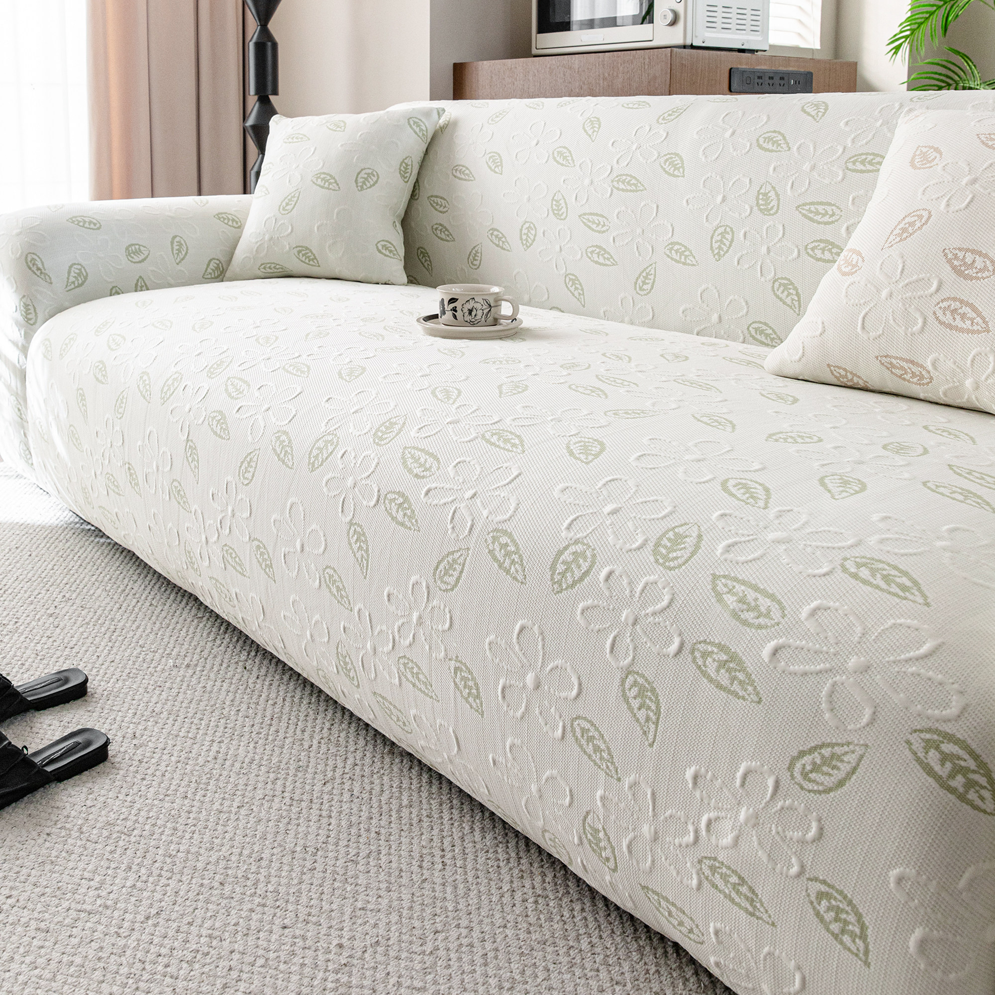 霏彩弹力沙发套罩凉感冰丝全包边夏天凉席坐垫沙发防猫抓保护套笠